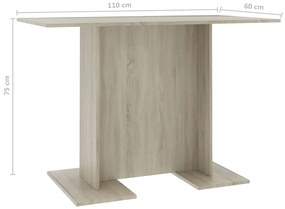 Трапезна маса, дъб сонома, 110x60x75 см, инженерно дърво