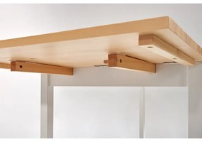 Сгъваема маса за хранене от бор с бяла конструкция , 120 (200) x 70 cm Brisbane - Bonami Essentials