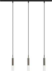 Модерна релсова осветителна система черна с 3 висящи лампи тъмен бронз 1-фазна - Slimline Loyce