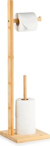 Бамбукова стойка за тоалетна хартия с място за резервни ролки, 70см