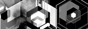 Картина на платно – Футуристична геометрия в черно-бяло изпълнение