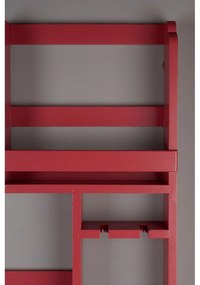 Червен стенен стелаж за вино от масивно каучуково дърво за 12 броя бутилки 80x120x10 cm Myron – Dutchbone