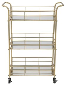 Количка за сервиране на 3 нива със златен дизайн Reo Carrello - Mauro Ferretti