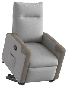 3324089 vidaXL Изправящ реклайнер стол, облачно сив, текстил
