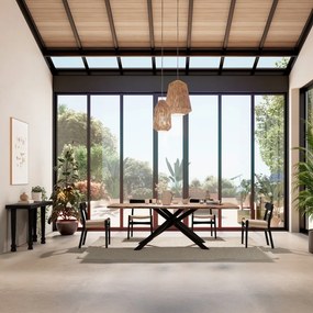 Черни трапезни столове в комплект 2 бр. от масивно каучуково дърво Biel – MOME