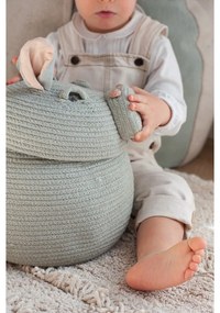 Светлосива текстилна детска кошница за играчки ø 25x30 cm Henry the Hippo – Lorena Canals