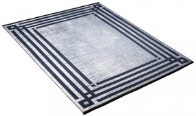 Сив моден килим с противоплъзгащо покритие и геометрична шарка Ширина: 80 см | Дължина: 150 см