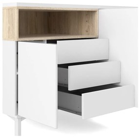 Бял скрин 176x90x49 cm Roomers – Tvilum