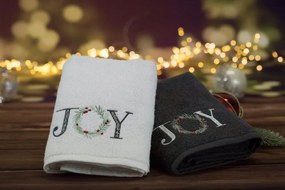 Памучна коледна кърпа бяла JOY Ширина: 70 см | Дължина: 140 см