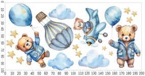 Стикер за стена за детска стая за момчета - мече Šírka: 100 cm | Dĺžka: 200 cm