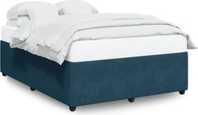3285010 vidaXL Рамка за легло, синя, 140x190 см, кадифе