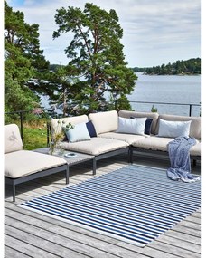 Син и кремав килим за открито и закрито 70x120 cm Teo Denim – Pappelina