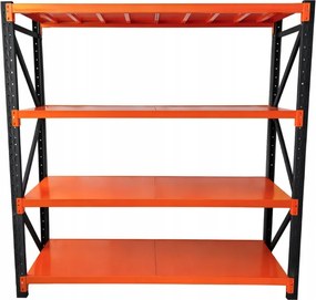 Метален стелаж за склад, гараж и работилница - 1 000 кг, 4 рафта 200X200X60