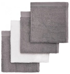 Комплект от 4 бамбукови кърпи за миене в сиво и бяло - T-TOMI