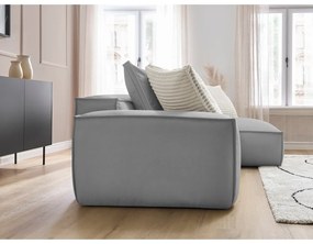 Светлосив ъглов диван от изкуствена кожа (променлив) Boheme – Bobochic Paris