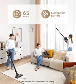 Вертикална прахосмукачка Dreame R10 Pro VTV41B, 150AW, 3 режима, 0.6 л, 65 мин, HEPA, LED индикатори, Черен