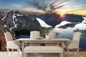 Самозалепващ фототапет – Планинска панорама със залез