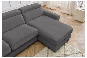 Тъмносив разтегателен ъглов диван (променлив) Monaco – Bobochic Paris