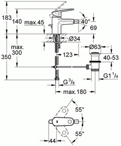 Смесител за биде Grohe Europlus