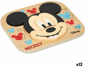 Детски Пъзел от Дърво Disney Mickey Mouse + 12 месеца 6 Части (12 броя)