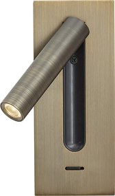 Комплект от 2 модерни стенни лампи тъмен бронз с LED - Plaza