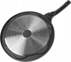 Тиган за палачинки с личица ZILNER ZL 2410, 26 см, 7 различни форми, Мраморно покритие, Черен