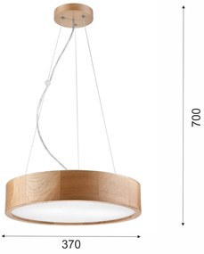 Кафява висяща лампа със стъклен абажур ø 37 cm Eveline - LAMKUR