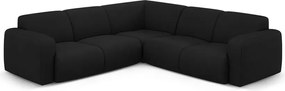 Черен ъглов диван (променлив/L форма) Molino – Micadoni Home
