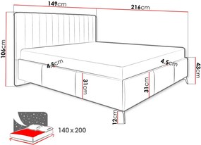 Тапицирано легло Morris-140 x 200-Ekrou