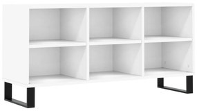 826996 vidaXL ТВ шкаф, бял, 103,5x30x50 см, инженерно дърво