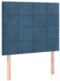 3116378 vidaXL Горна табла за легло, 2 бр, тъмносиня, 100x5x78/88 см, кадифе