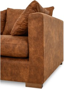 Кафяв ъглов диван от изкуствена кожа (ляв ъгъл) Hamburg – Scandic