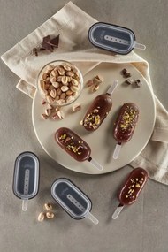 Комплект от 4 форми за сладолед на клечка Lekue 1009044, 350 мл, -20°C / +100°C, Капачета, Сив