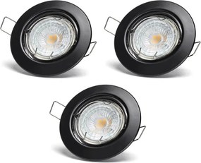 Aigostar - комплект 3x LED вградено таванно осветително тяло 1xGU10/4,5W/230V 6500K черно