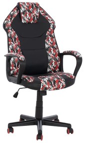 Геймърски стол HM1164.10 цвят черен-червен-бял