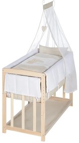 Люлка в естествен цвят с място за съхранение и сенник 90x45 cm Liebhabär - Roba