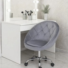 Кадифен офис стол RUNDO Сив