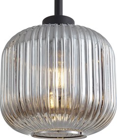 Интелигентна подова лампа черна с димно стъкло, включваща WiFi A60 - Ana