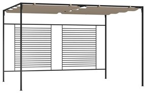 Шатра с прибиращ се покрив, 3x4x2,3 м, сива, 180 г/м²