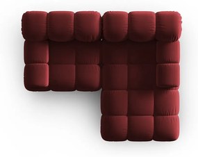 Ъглов диван от червено кадифе (десен ъгъл) Bellis - Micadoni Home