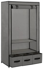 Гардероб, сив, 87x49x159 см, текстил