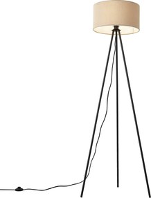 Модерна подова лампа Taupe с кадифен абажур - Luz