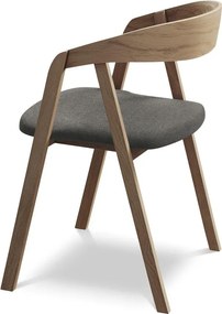 Сив трапезен стол от масивна дървесина Erika – Makamii