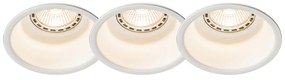 Комплект от 3 модерни вградени прожектори бели - Dept