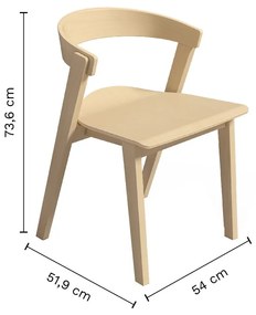 Трапезни столове в комплект от 2 стола от букова дървесина в естествен цвят Sand - TemaHome