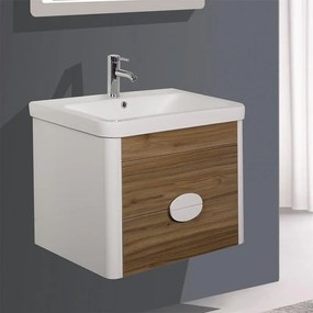 Конзолен PVC шкаф ICP 7046WOODEN с умивалник, 70x55x46см