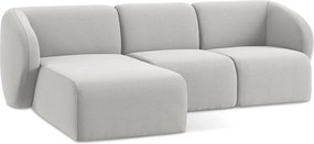 Светлосив кадифен ъглов диван (ляв ъгъл) Lani – Makamii