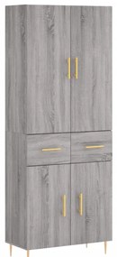 3198143 vidaXL Висок шкаф, сив сонома, 69,5x34x180 см, инженерно дърво