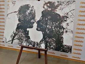 Картина на платно – Форма на любовта в черно-бяло изпълнение
