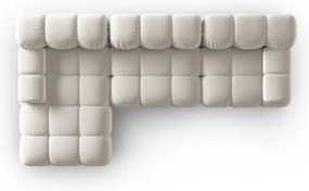 Бежов кадифен модулен ъглов диван (ляв ъгъл) Bellis – Micadoni